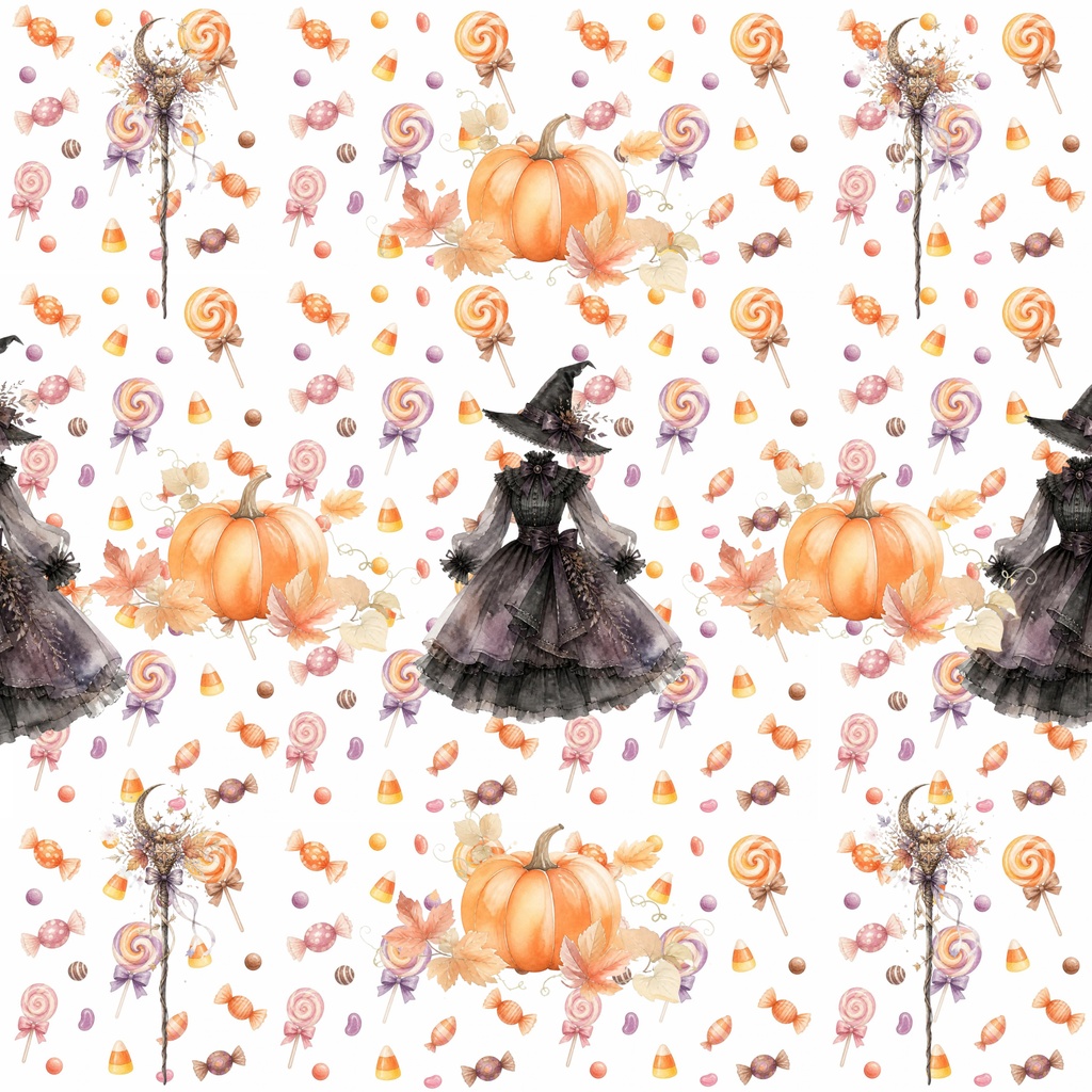 ハロウィン水彩画風10種類セット