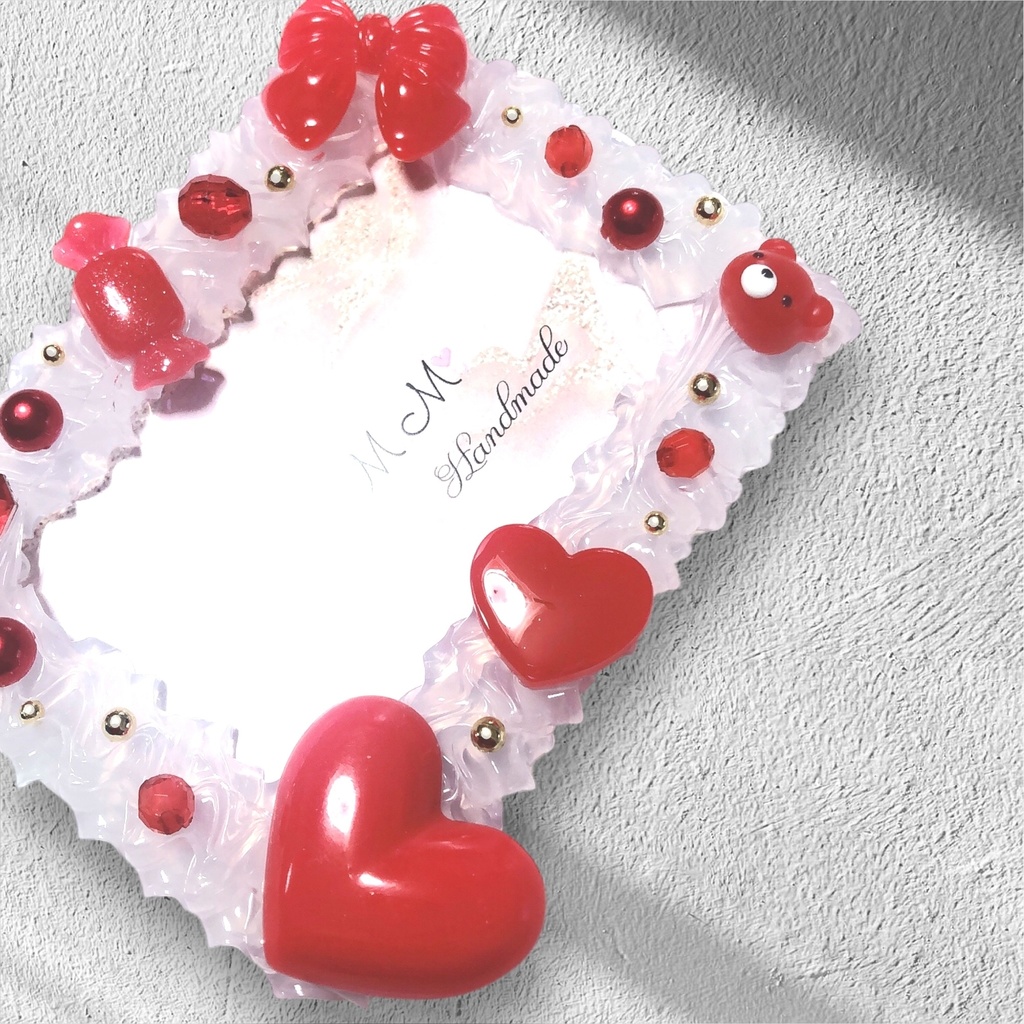 クリア ホイップデコ B8 硬質 トレカケース 赤 メンカラ 推し活 ハート