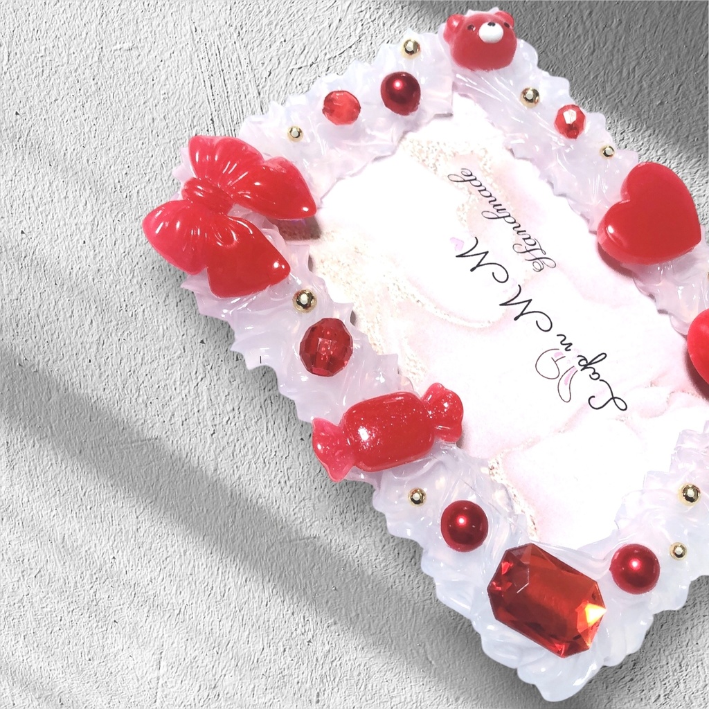 クリア ホイップデコ B8 硬質 トレカケース 赤 メンカラ 推し活 ハート