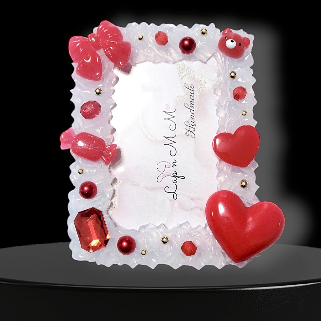 クリア ホイップデコ B8 硬質 トレカケース 赤 メンカラ 推し活 ハート