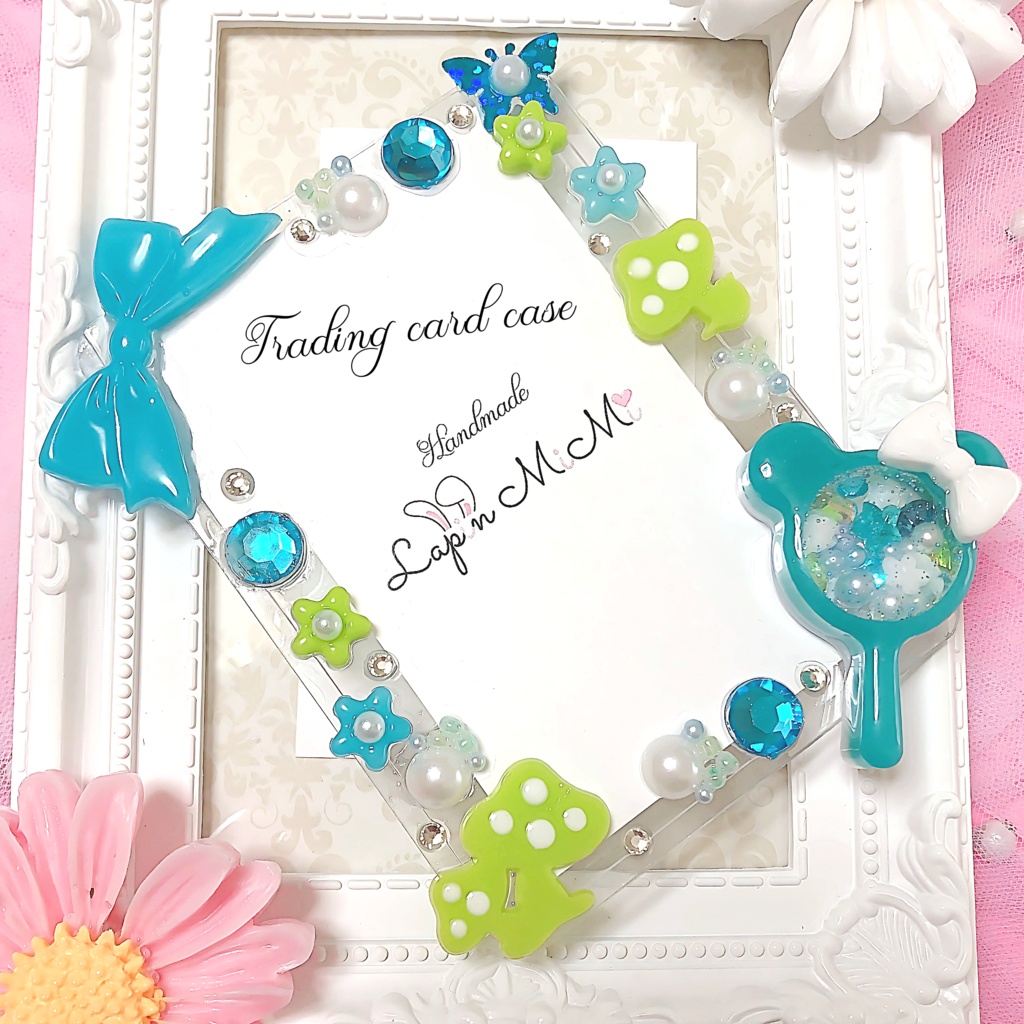 レジン シャカシャカ 付き ターコイズ ミントブルー B8 硬質 トレカケース