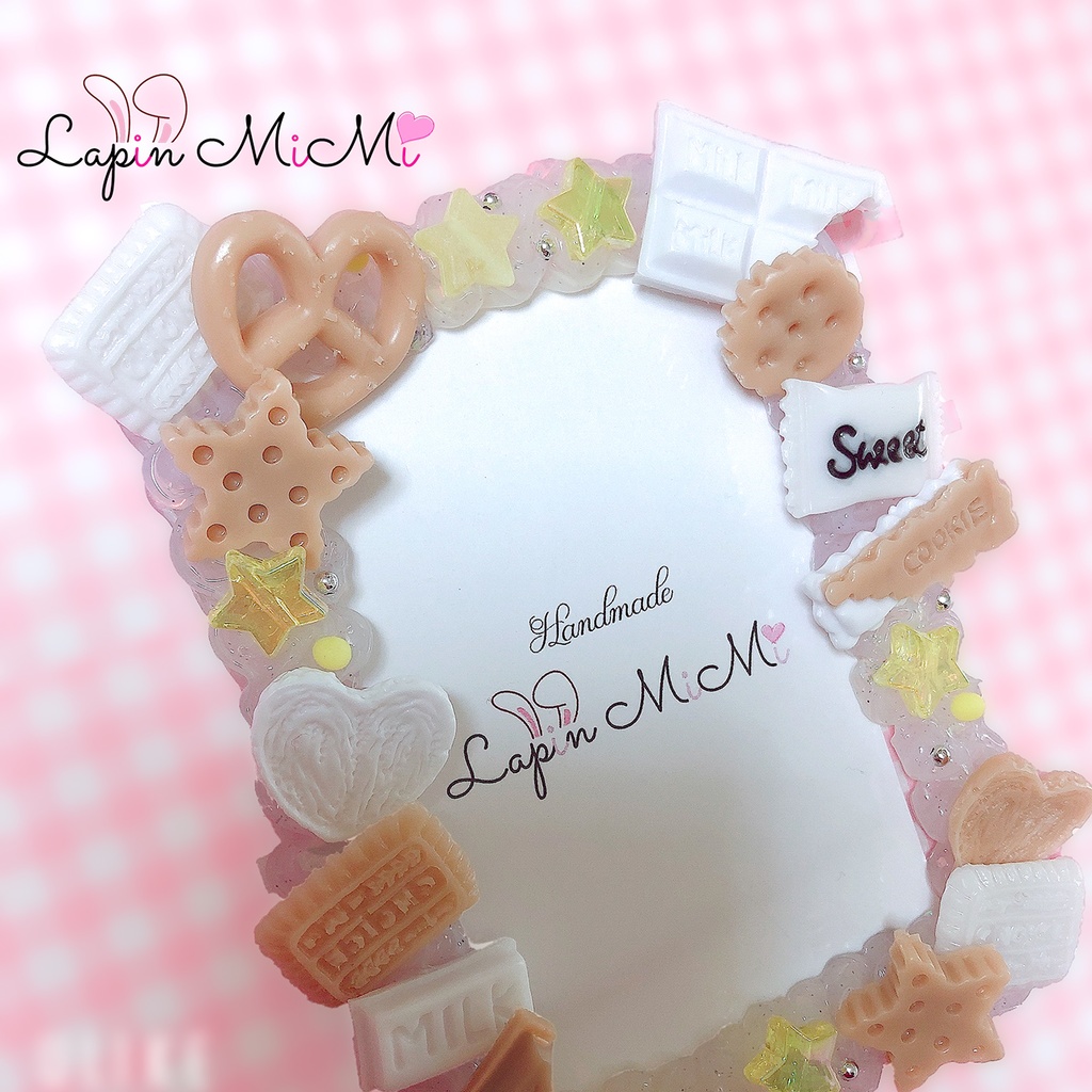 クリア ラメ ホイップデコ お菓子 クッキー プレッチェル チョコ バレンタイ ベージュ 硬質 トレカケース ハンドメイド