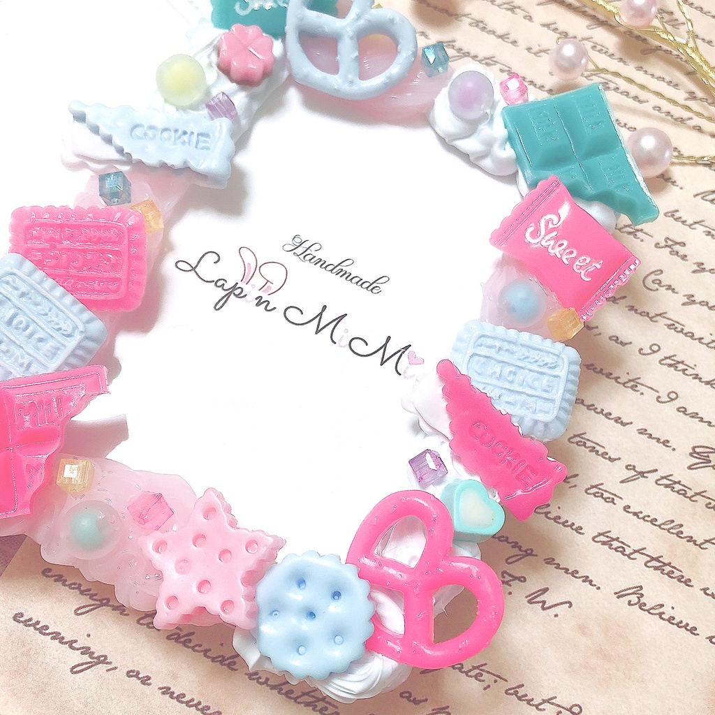 ホイップデコ クリア バレンタイン お菓子 硬質トレカケース チェキ ピンク 水色 ポップ ハンドメイド