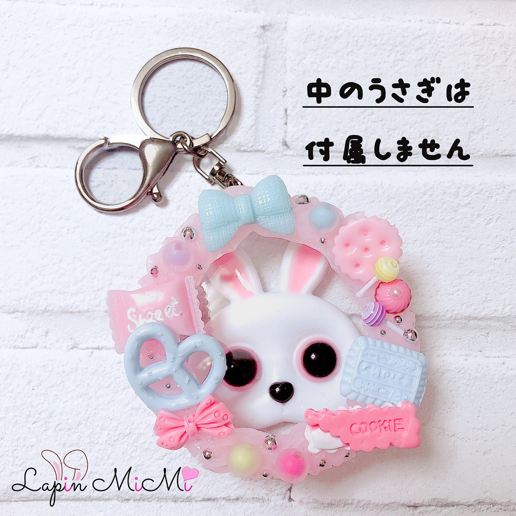 両面可 ホイップデコ お菓子 チョコ クッキー ピンク 水色 57mm 缶バッジケース キーホルダー
