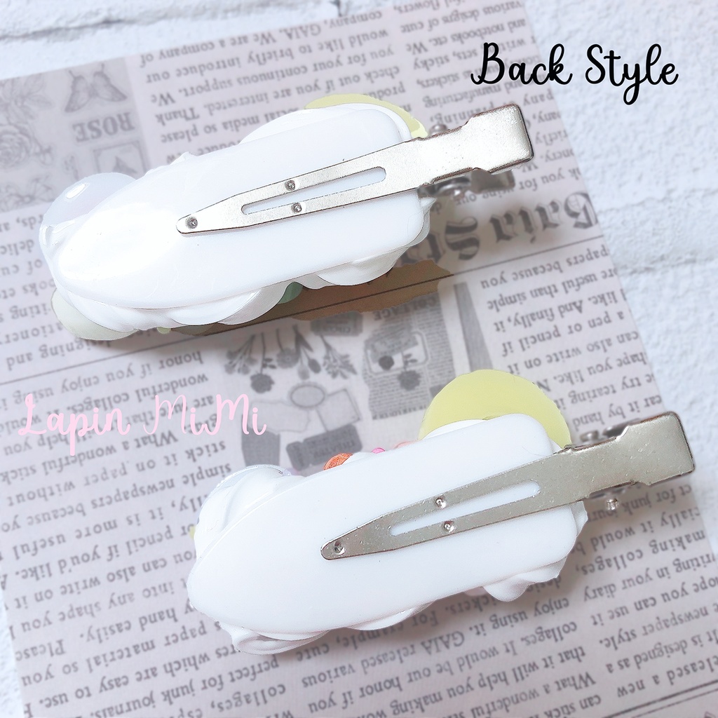 ケーキ ホイップデコ 2点セット 果物 フルーツ かわいい ヘアクリップ ハンドメイド