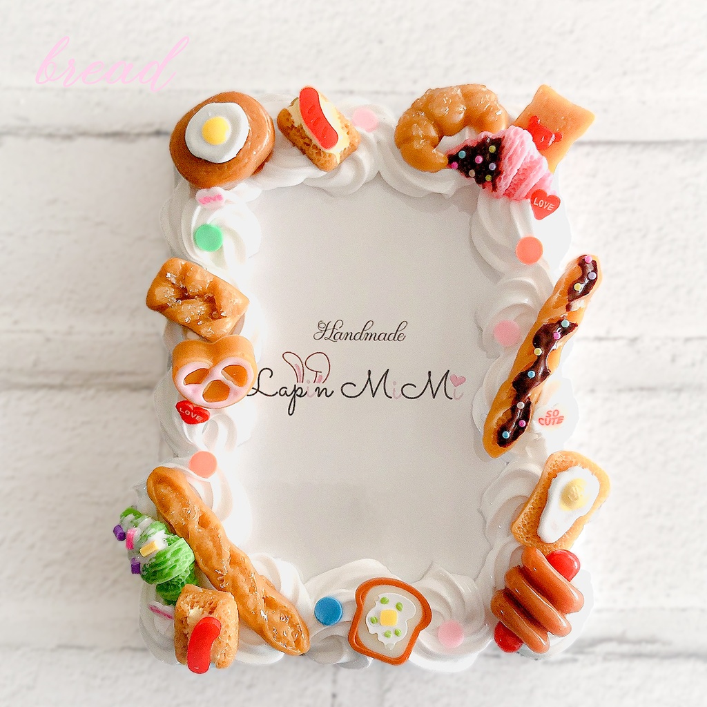 ホイップデコ 硬質トレカケース チェキ 白 春のパン祭り カラフル かわいい レジン ケース ブラウン