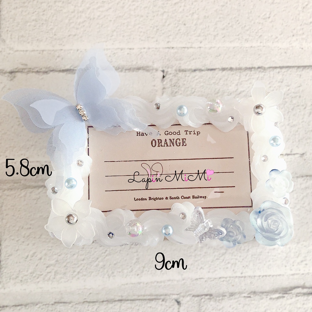 ホイップデコ チェキ用 高透明 硬質ケース 横向き クリア 水色 きれいめ 名刺 カード入れ