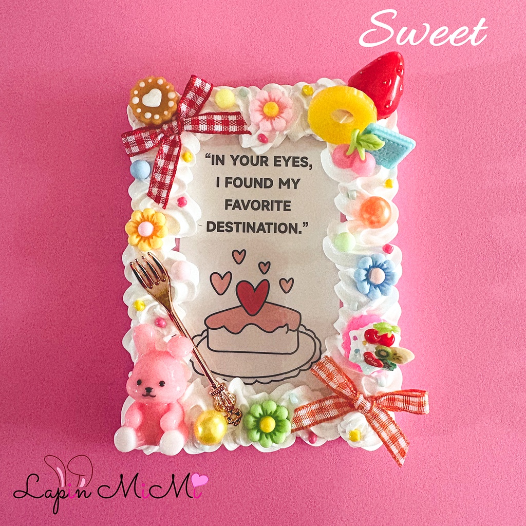 ホイップデコ 硬質トレカケース チェキ うさぎ デザート スウィート お菓子 ポップ かわいい カード ケース