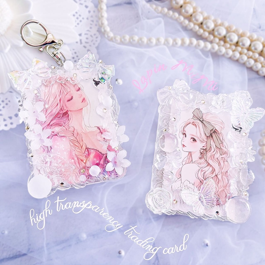 高透明 ホイップデコ 硬質トレカケース チェキ クリア ラメ 上品 きれい カード ケース