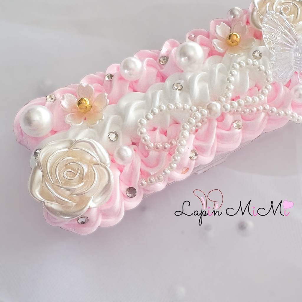 ホイップデコ マルチケース トラベル ピンク 白 いちごミルク パールリボン かわいい ケース