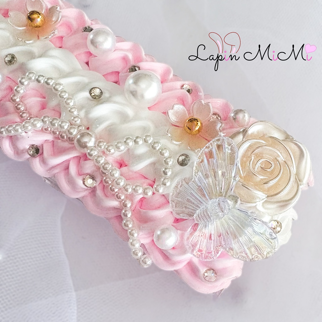 ホイップデコ マルチケース トラベル ピンク 白 いちごミルク パールリボン かわいい ケース