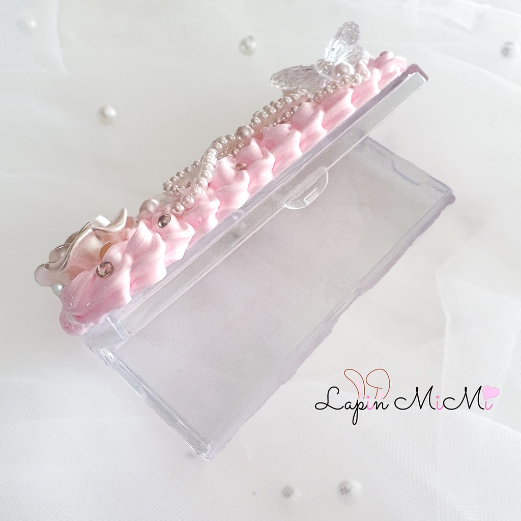 ホイップデコ マルチケース トラベル ピンク 白 いちごミルク パールリボン かわいい ケース