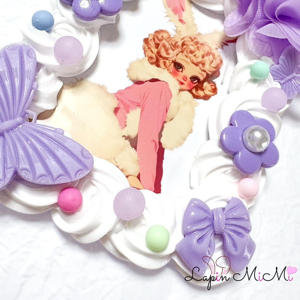 白 ホイップデコ B8 硬質トレカケース ふんわり シフォン 花 蝶 ポップ パステル カード ケース チェキ ピンク 紫 黄色 青