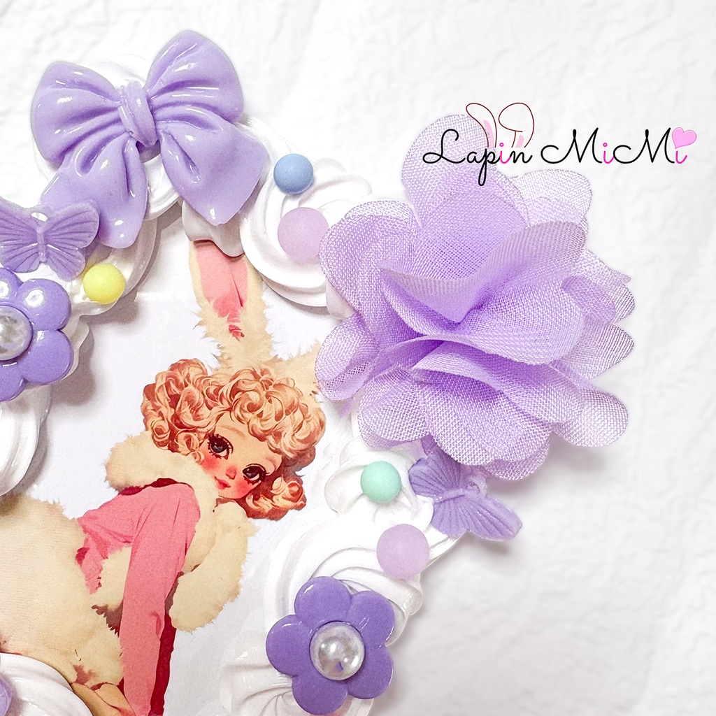 白 ホイップデコ B8 硬質トレカケース ふんわり シフォン 花 蝶 ポップ パステル カード ケース チェキ ピンク 紫 黄色 青