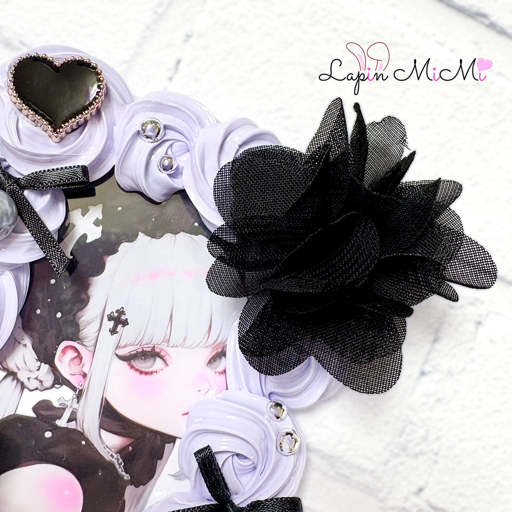 パープル ホイップデコ 硬質トレカケース B8 シフォン 黒 ゴシック チェキ カード ケース