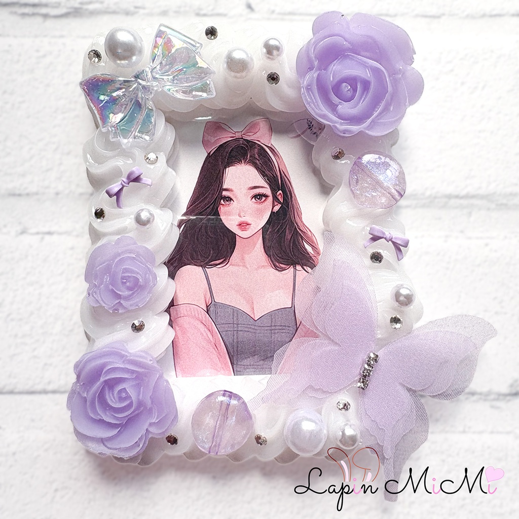 白 クリア うねうね ホイップデコ 硬質トレカケース B8 パープル 薔薇 シフォン 蝶 クリア 上品 カード ケース