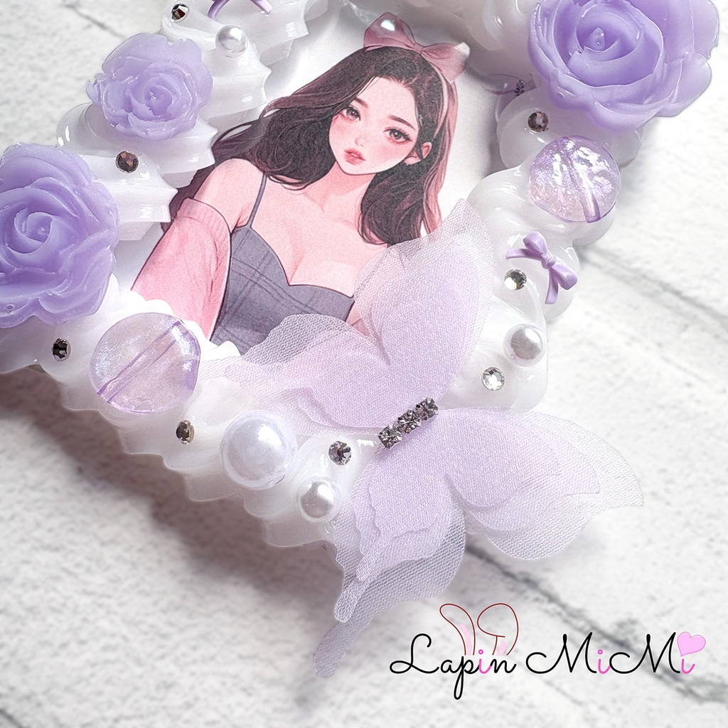 白 クリア うねうね ホイップデコ 硬質トレカケース B8 パープル 薔薇 シフォン 蝶 クリア 上品 カード ケース