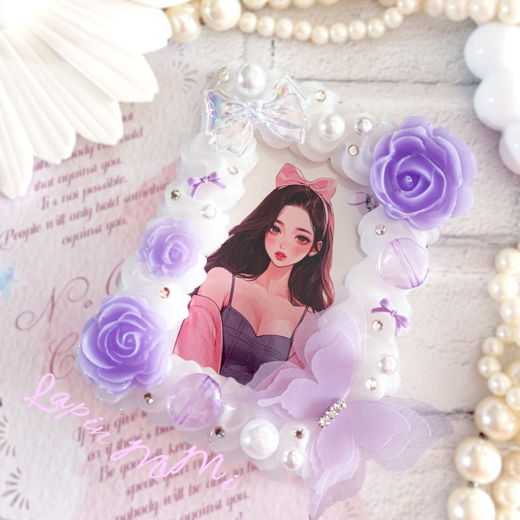 白 クリア うねうね ホイップデコ 硬質トレカケース B8 パープル 薔薇 シフォン 蝶 クリア 上品 カード ケース