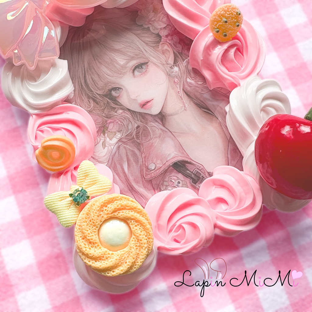 白 ピンク いちごミルク ホイップデコ 硬質トレカケース B8 クッキー お菓子 さくらんぼ ポップ チェキ カード ケース