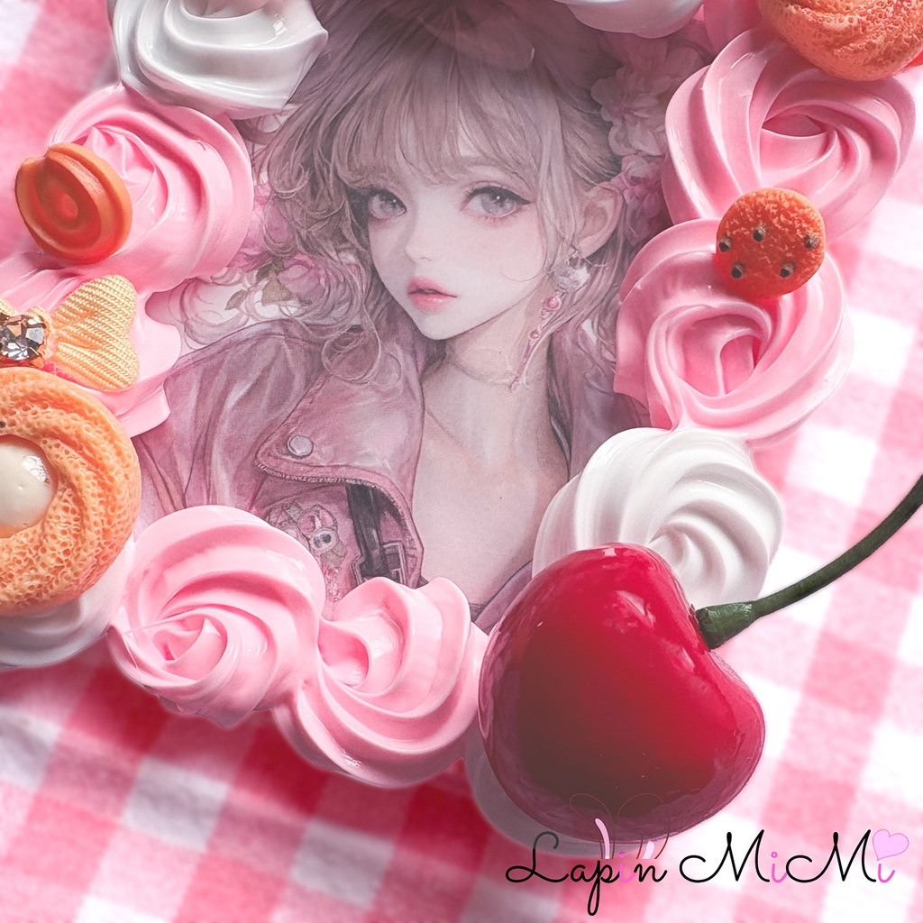 白 ピンク いちごミルク ホイップデコ 硬質トレカケース B8 クッキー お菓子 さくらんぼ ポップ チェキ カード ケース