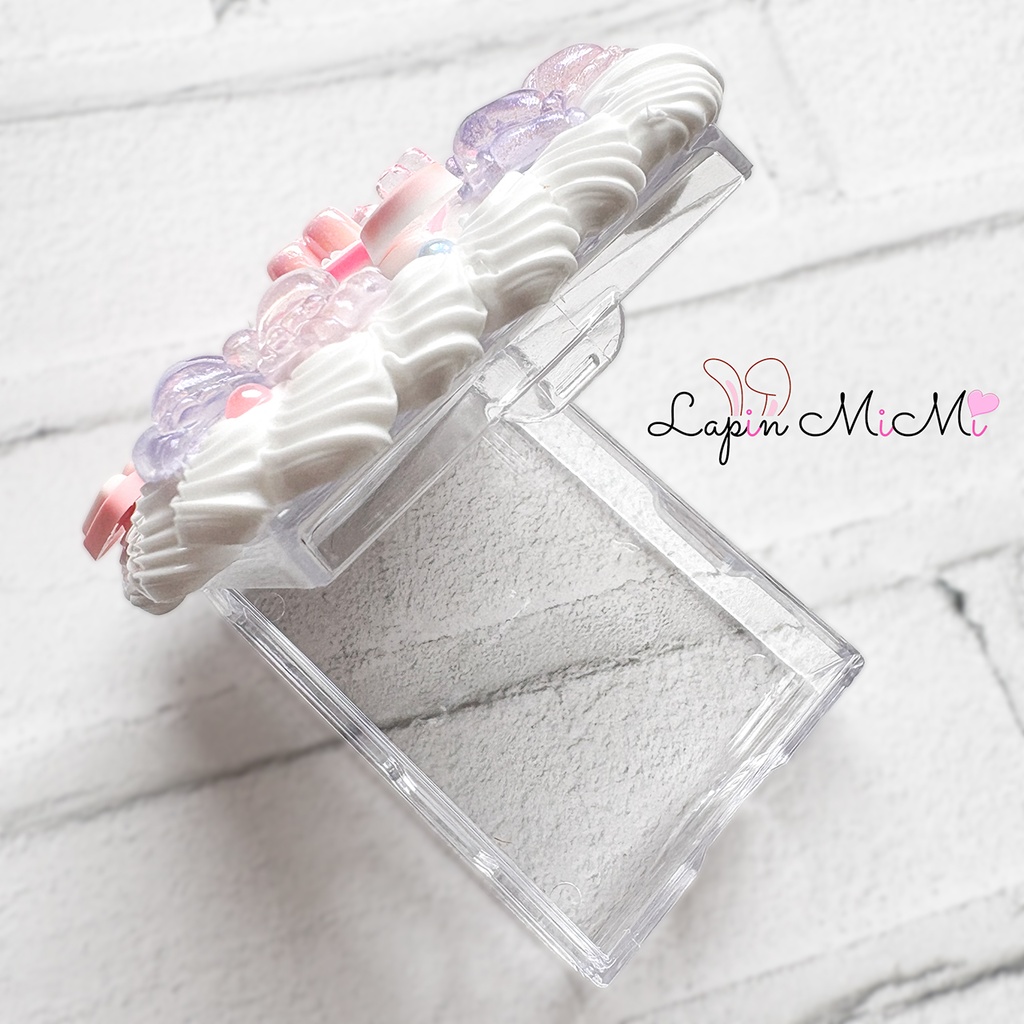 白 うねうね ホイップデコ マルチケース トラベル ケース ポップ y2k 韓国 クリア