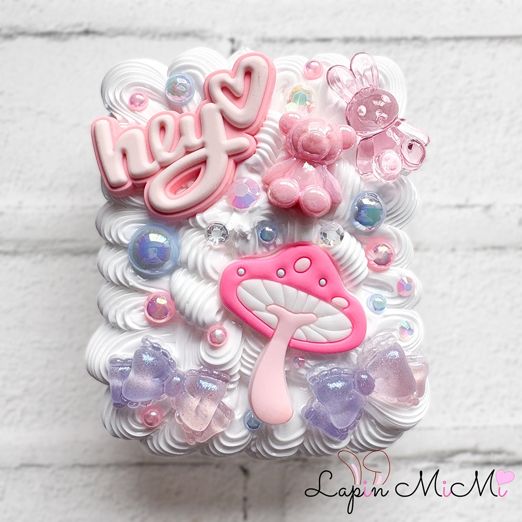 白 うねうね ホイップデコ マルチケース トラベル ケース ポップ y2k 韓国 クリア