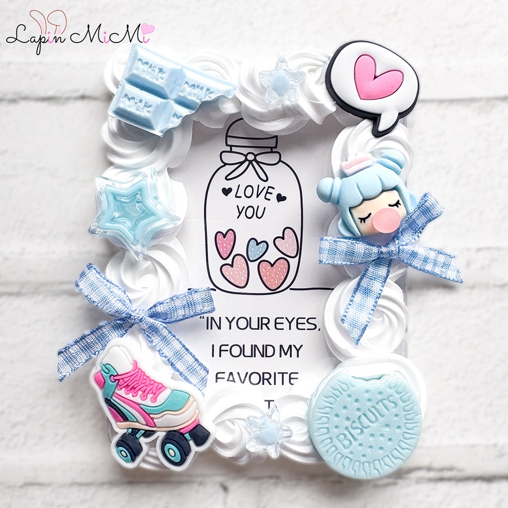 【現品のみ】白 ホイップデコ 硬質トレカケース B8 ピンク 水色 グリーン チェック リボン ポップ クッキー 女の子 平成 カード ケース