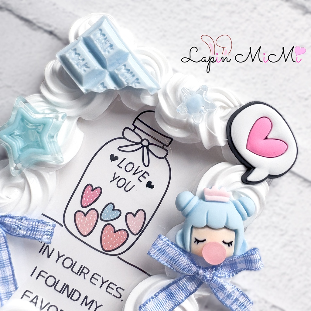 【現品のみ】白 ホイップデコ 硬質トレカケース B8 ピンク 水色 グリーン チェック リボン ポップ クッキー 女の子 平成 カード ケース