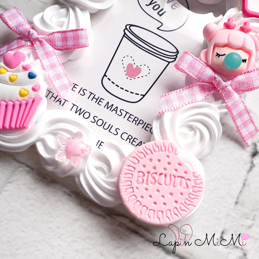 【現品のみ】白 ホイップデコ 硬質トレカケース B8 ピンク 水色 グリーン チェック リボン ポップ クッキー 女の子 平成 カード ケース