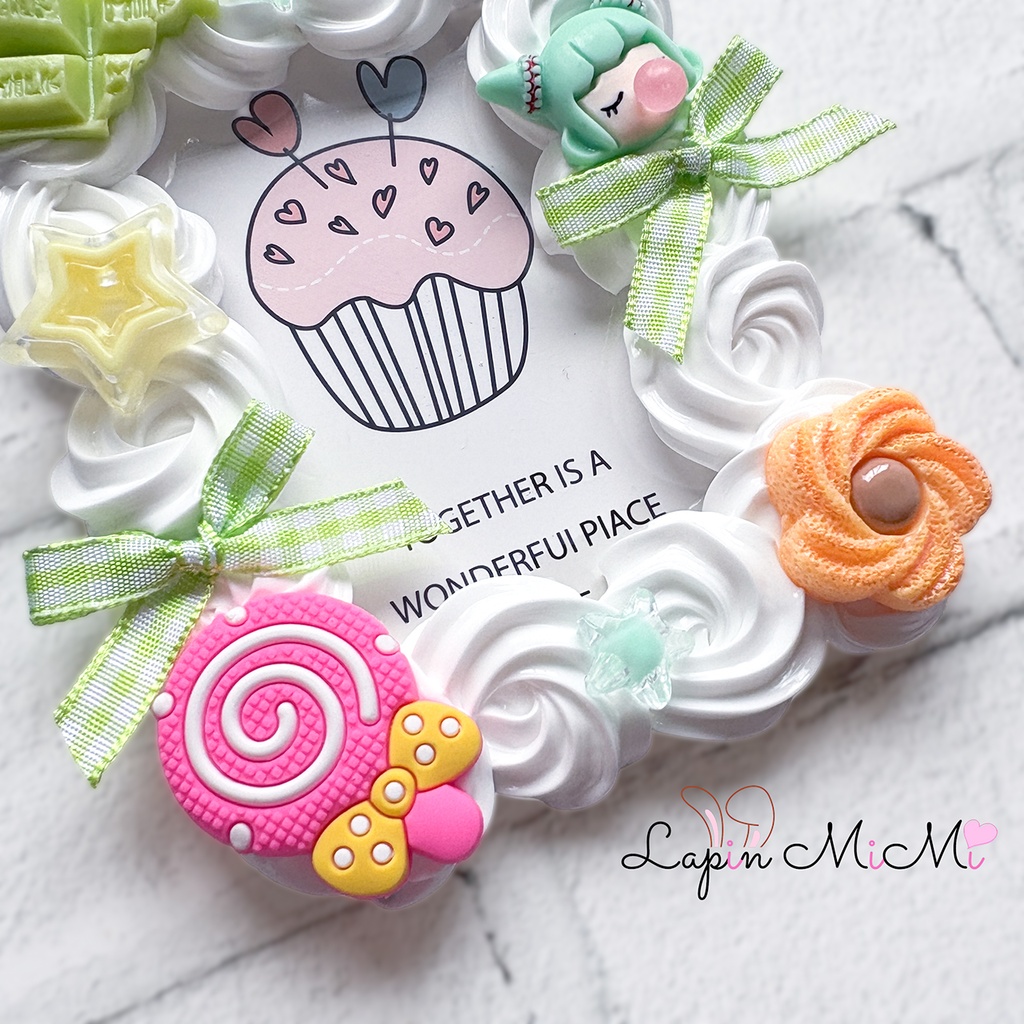 【現品のみ】白 ホイップデコ 硬質トレカケース B8 ピンク 水色 グリーン チェック リボン ポップ クッキー 女の子 平成 カード ケース