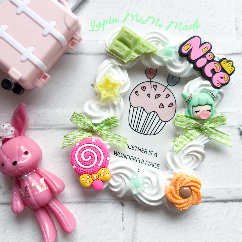 【現品のみ】白 ホイップデコ 硬質トレカケース B8 ピンク 水色 グリーン チェック リボン ポップ クッキー 女の子 平成 カード ケース