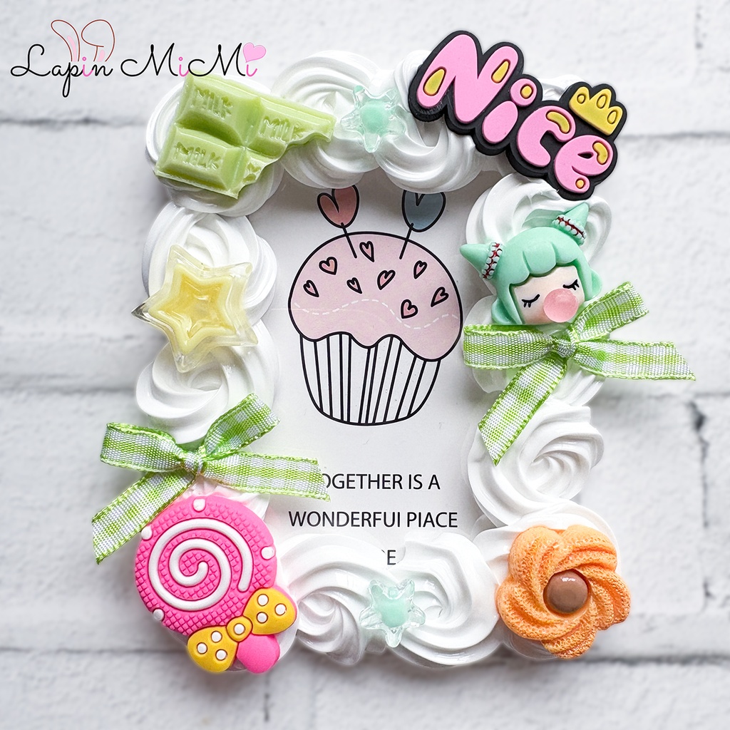 【現品のみ】白 ホイップデコ 硬質トレカケース B8 ピンク 水色 グリーン チェック リボン ポップ クッキー 女の子 平成 カード ケース