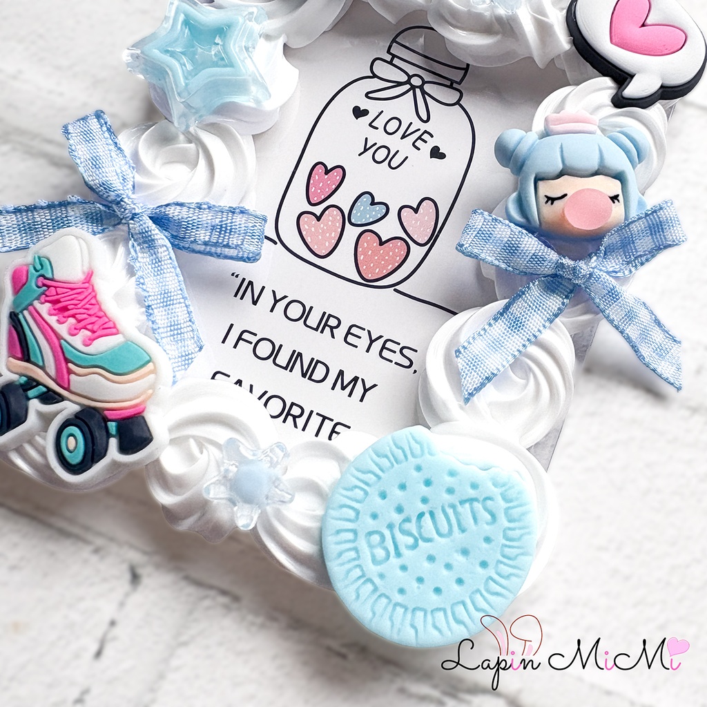 【現品のみ】白 ホイップデコ 硬質トレカケース B8 ピンク 水色 グリーン チェック リボン ポップ クッキー 女の子 平成 カード ケース