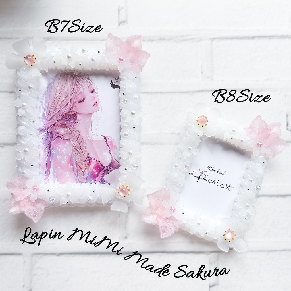 【B7】クリア ホイップデコ 硬質トレカケース ポストカード ハガキ 大判 桜 花 カード ケース