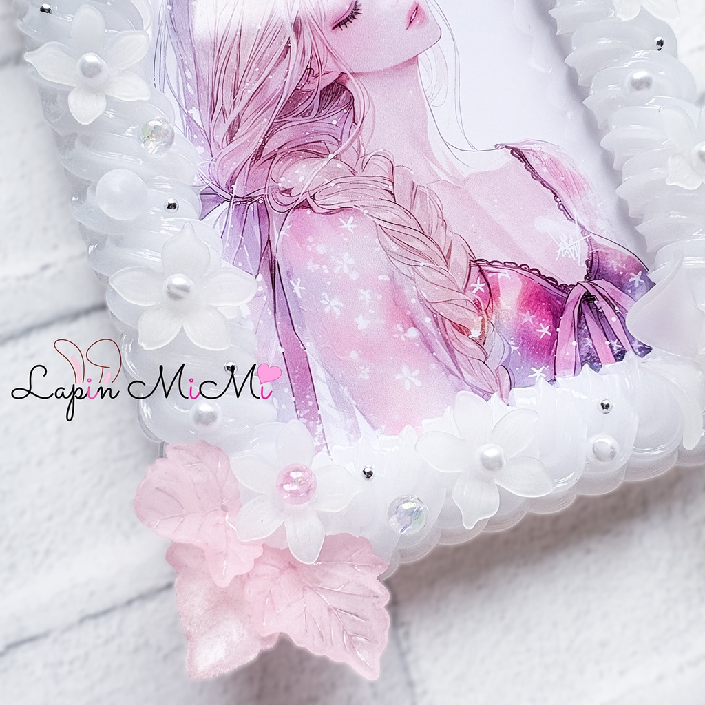 【B7】クリア ホイップデコ 硬質トレカケース ポストカード ハガキ 大判 桜 花 カード ケース