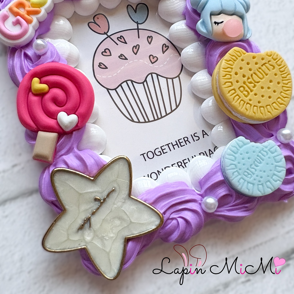 【1点のみ】パープル ホイップデコ 硬質トレカケース B8 ポップ 女の子 お菓子 カード ケース