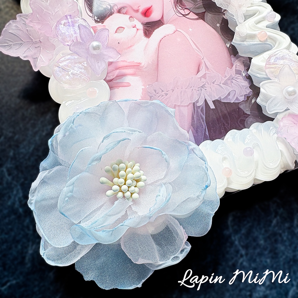 【B7】白 クリア ホイップデコ 硬質トレカケース ハガキ ポストカード パープル ピンク L版 大判 ケース