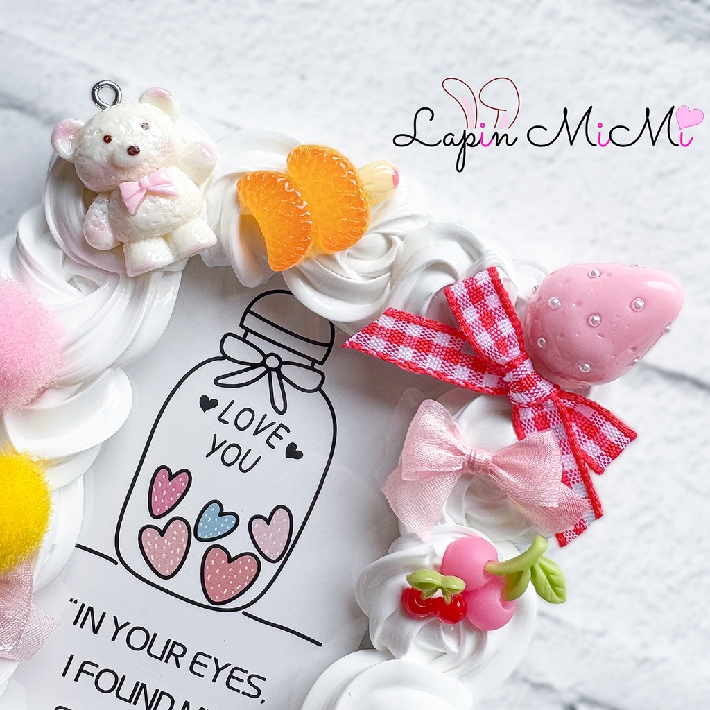 白 ホイップデコ 硬質トレカケース B8 赤 チェック リボン さくらんぼ いちご ポップ かわいい カード ケース