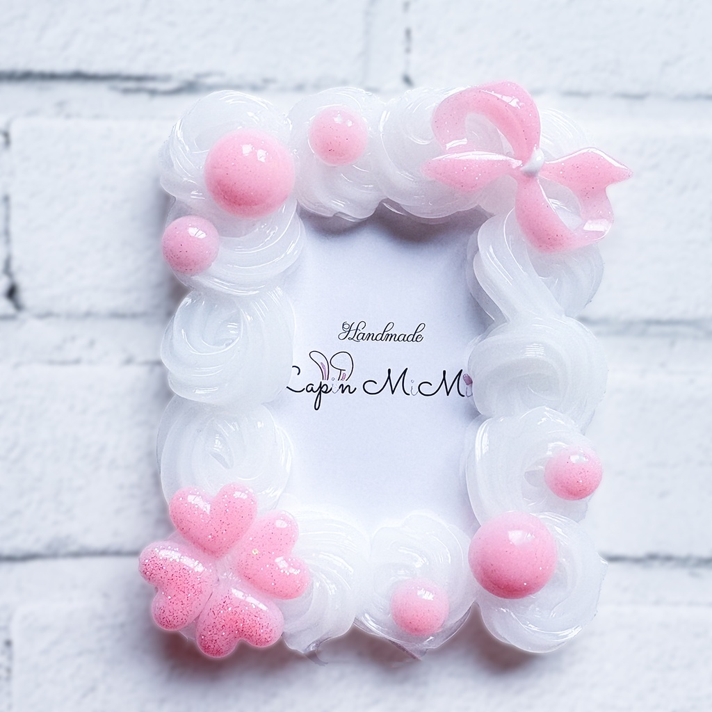 クリア ホイップデコ 硬質トレカケース B8 チェキ パステルカラー マグネットジェル ラメ リボン クローバー カード ケース 5色