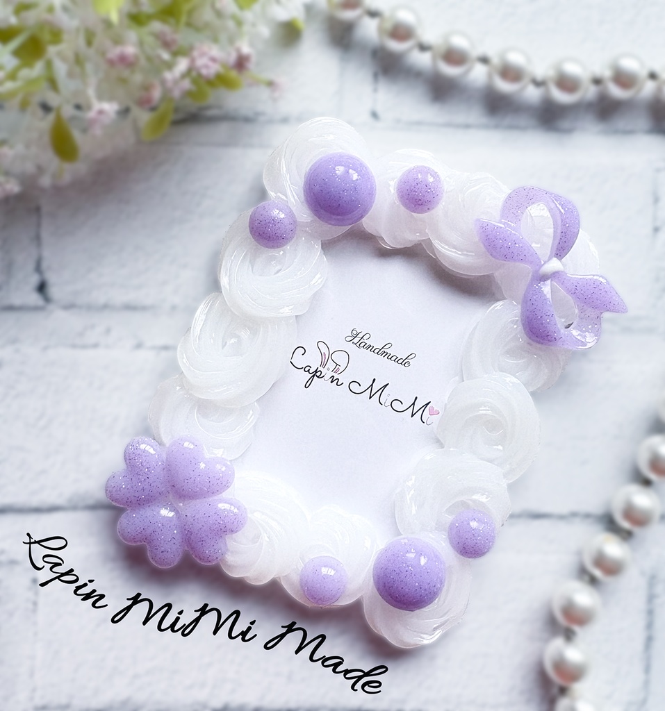 クリア ホイップデコ 硬質トレカケース B8 チェキ パステルカラー マグネットジェル ラメ リボン クローバー カード ケース 5色