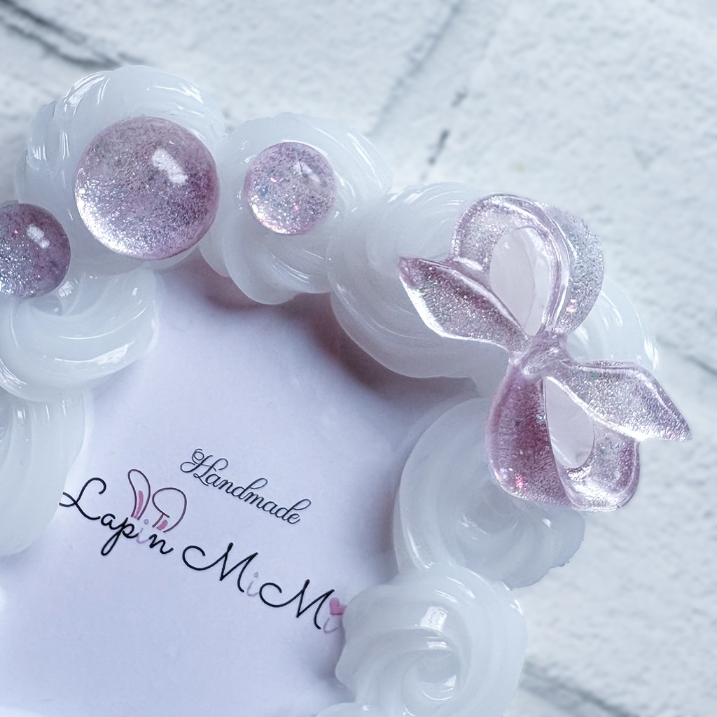 クリア ホイップデコ 硬質トレカケース B8 チェキ パステルカラー マグネットジェル ラメ リボン クローバー カード ケース 5色