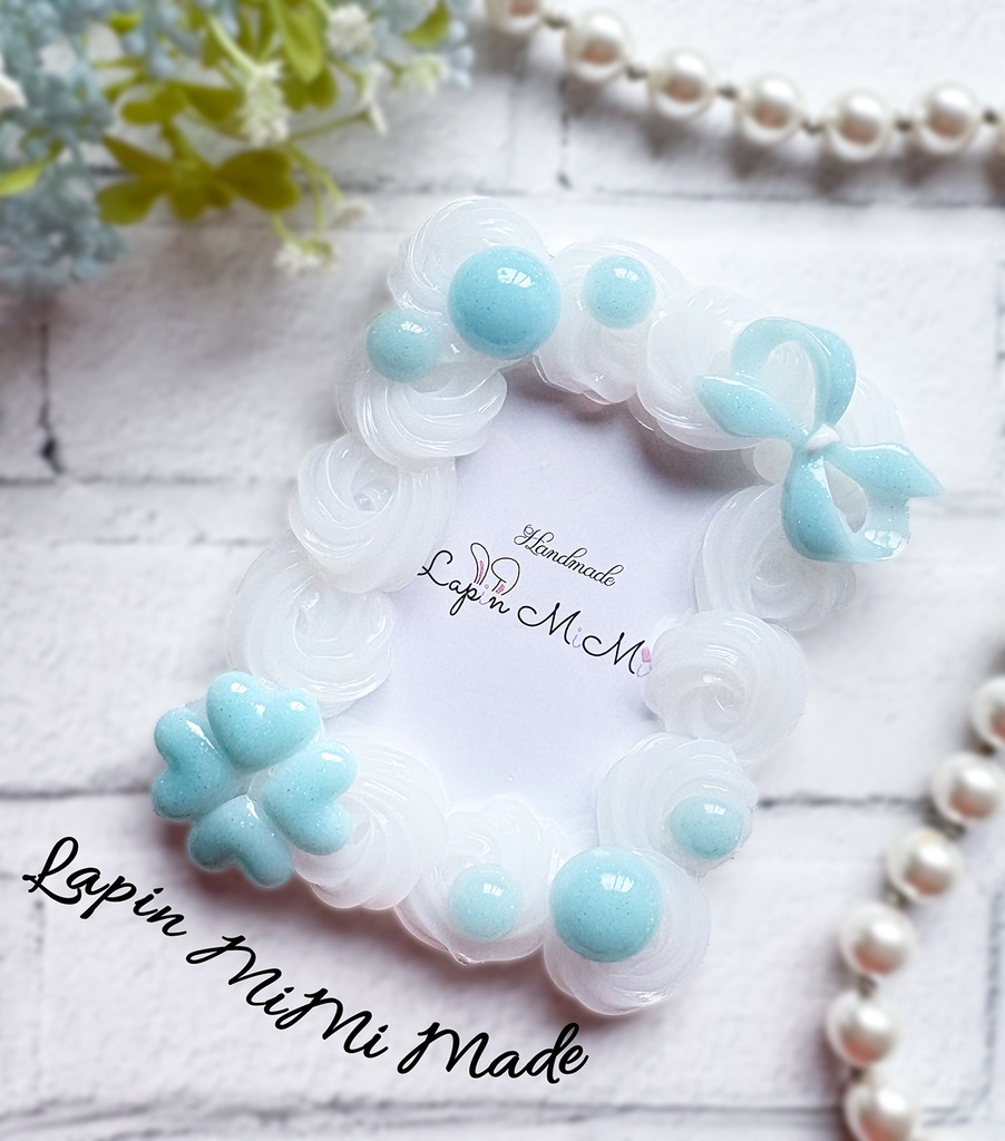 クリア ホイップデコ 硬質トレカケース B8 チェキ パステルカラー マグネットジェル ラメ リボン クローバー カード ケース 5色