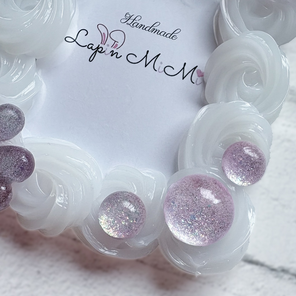 クリア ホイップデコ 硬質トレカケース B8 チェキ パステルカラー マグネットジェル ラメ リボン クローバー カード ケース 5色