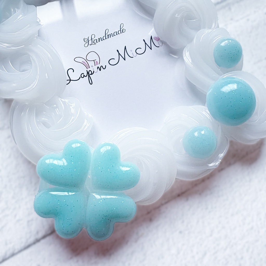 クリア ホイップデコ 硬質トレカケース B8 チェキ パステルカラー マグネットジェル ラメ リボン クローバー カード ケース 5色