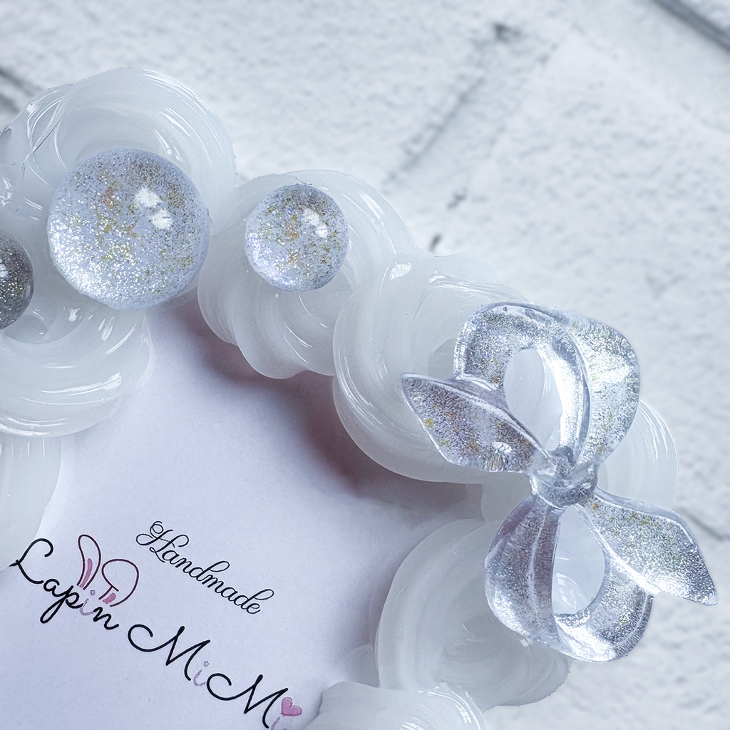 クリア ホイップデコ 硬質トレカケース B8 チェキ パステルカラー マグネットジェル ラメ リボン クローバー カード ケース 5色