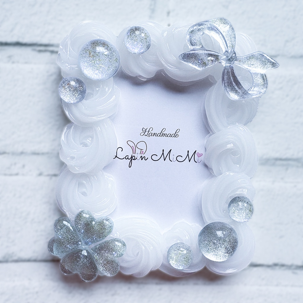 クリア ホイップデコ 硬質トレカケース B8 チェキ パステルカラー マグネットジェル ラメ リボン クローバー カード ケース 5色