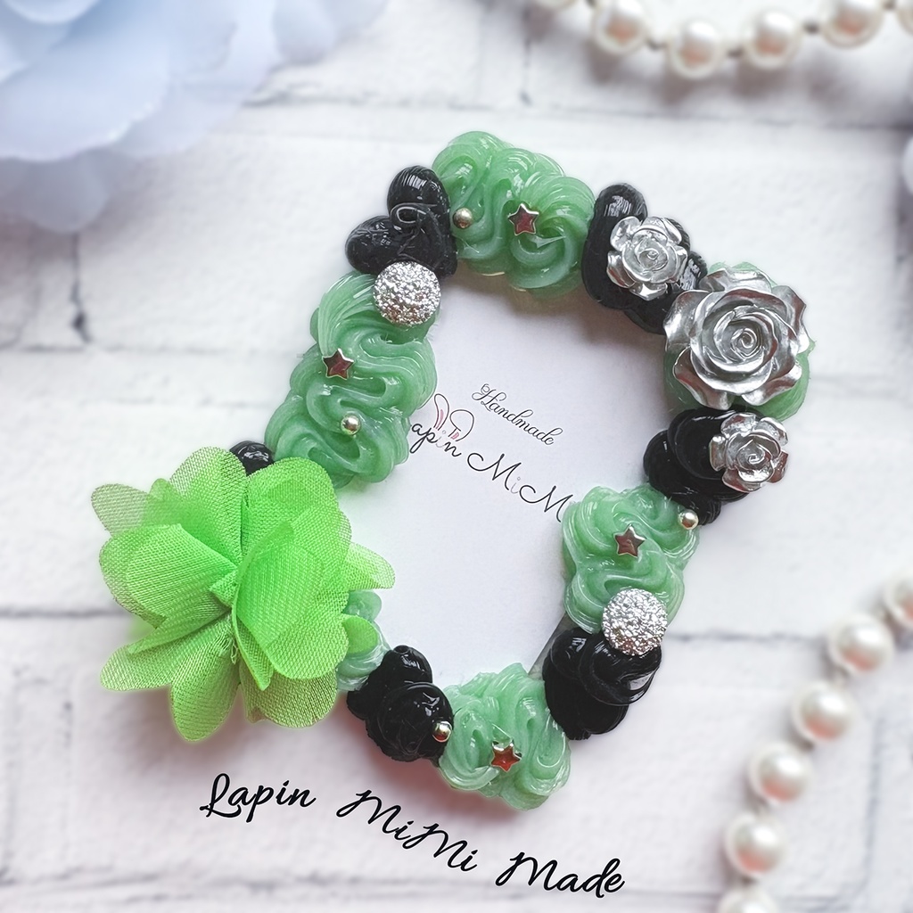 オレンジ 黒 緑 ホイップデコ 硬質トレカケース B8 シフォン 花 シルバー 薔薇 カード ケース