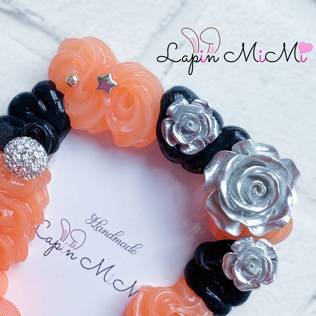 オレンジ 黒 緑 ホイップデコ 硬質トレカケース B8 シフォン 花 シルバー 薔薇 カード ケース