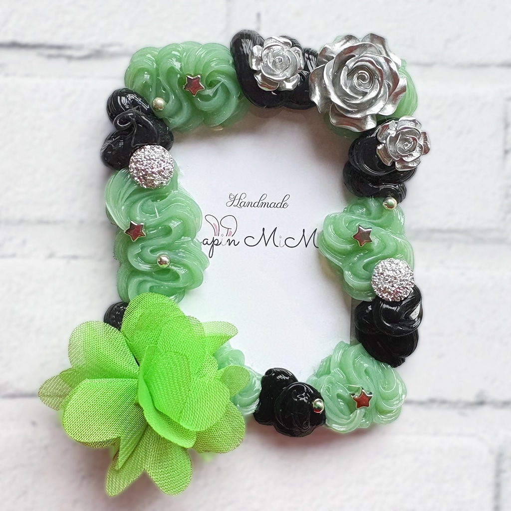 オレンジ 黒 緑 ホイップデコ 硬質トレカケース B8 シフォン 花 シルバー 薔薇 カード ケース