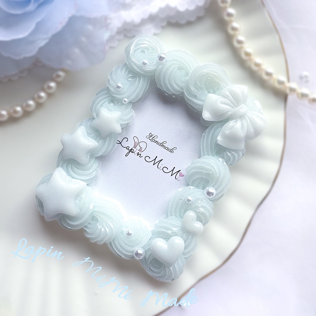 パステル ホイップデコ 硬質トレカケース B8 ラメ入り マット ホワイト リボン 星 ハート パール カード ケース